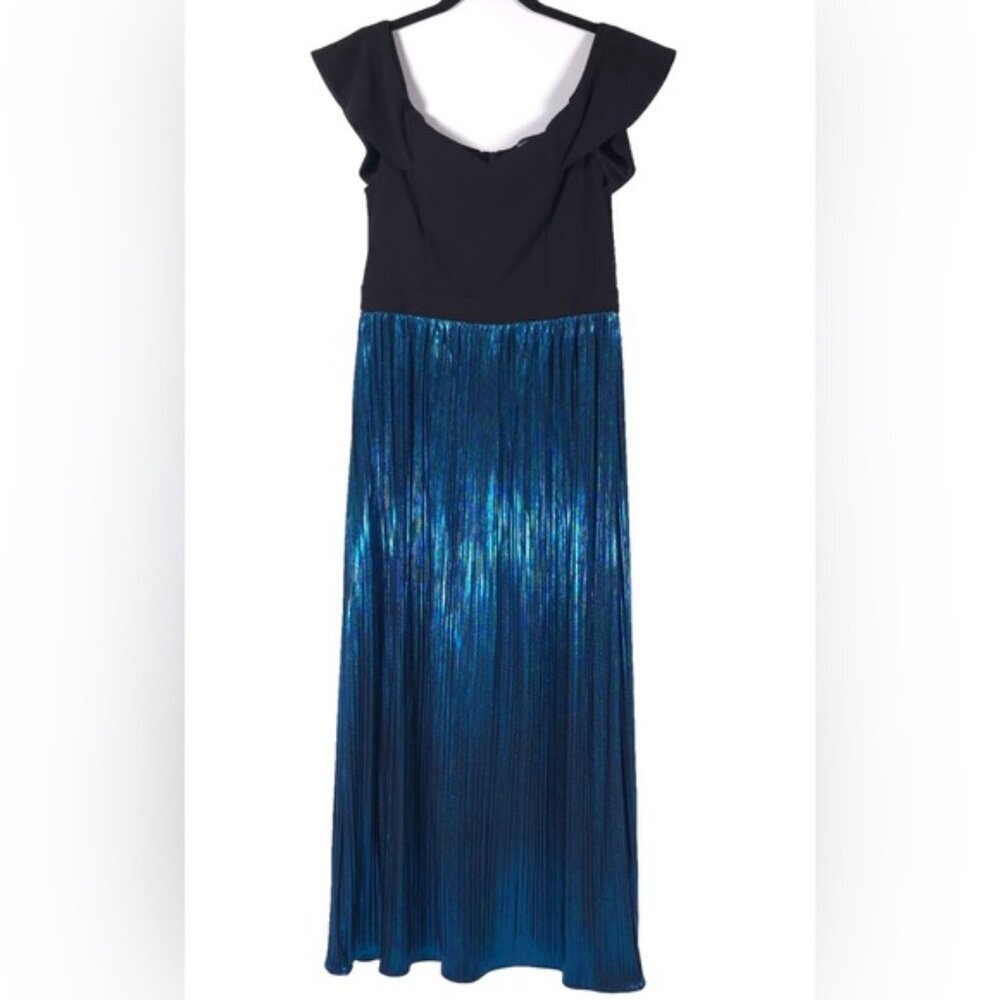 NWT ADDISON EVENINGS‎ Prom Dress Social Satin Pleated Skirt N2350B4 Size 10 - Picture 2 of 15